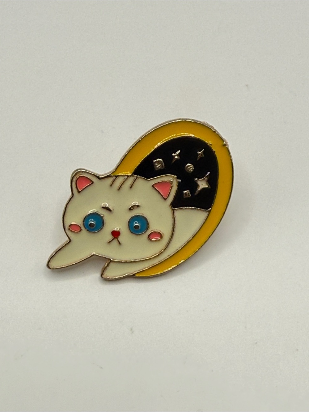 Vintage Kitty Time Warp Portal Space Enamel Lunchbox Collector’s Pin